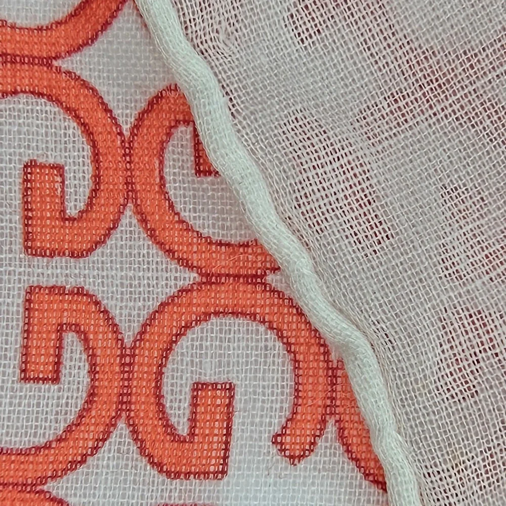Vintage Gucci Handkerchief Orange Monogram G Fine Cotton Gauze Pocket Square Box